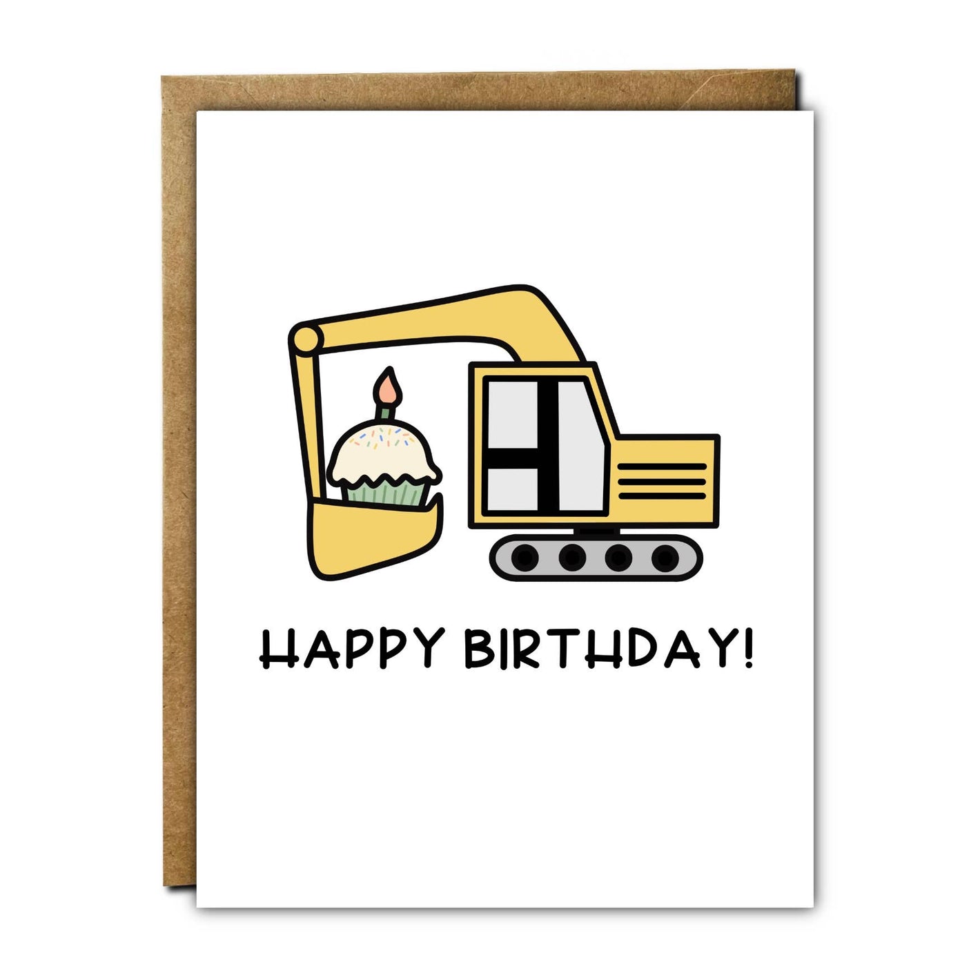 Kid's Birthday Card - Excavator