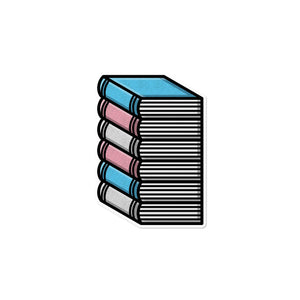 Transgender Pile of Books Waterproof LGBTQ+ Sticker