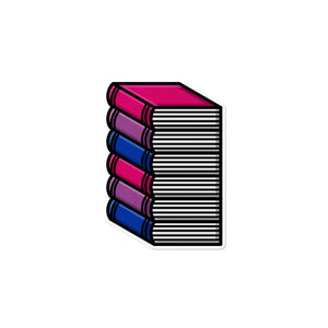 Bisexual Pile of Books Waterproof LGBTQ+ Sticker