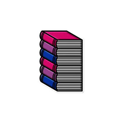 Bisexual Pile of Books Waterproof LGBTQ+ Sticker