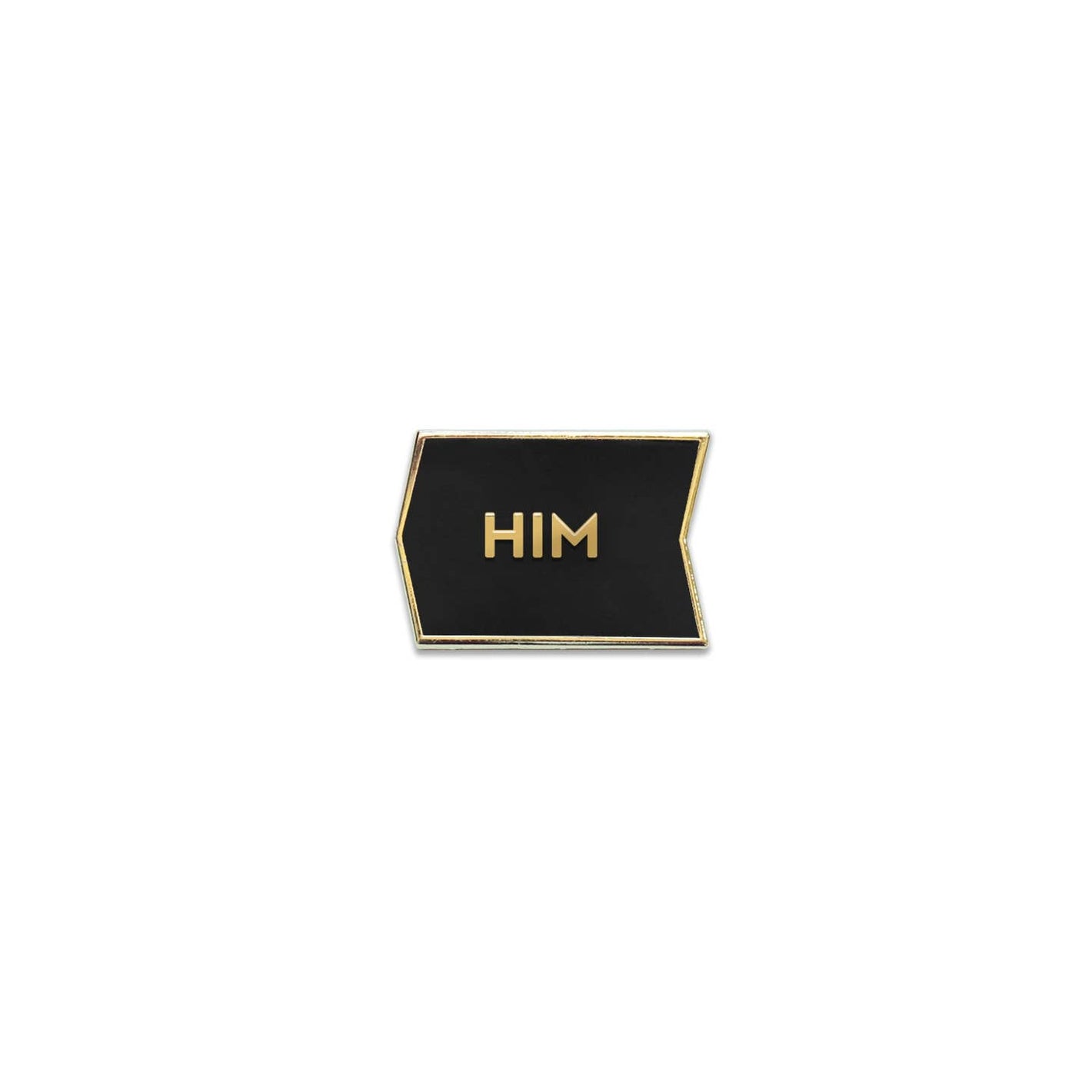 Mix + Match Magnetic Enamel Pronoun Badge Tiles Only: Him / Black & Gold Tiles